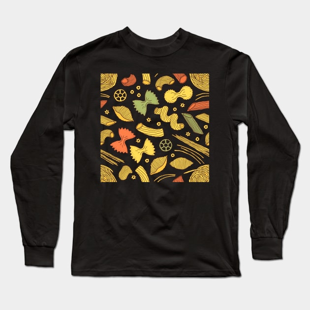 Pasta Pattern Long Sleeve T-Shirt by edwardecho